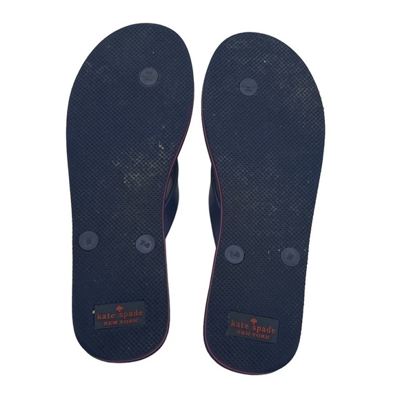 Kate Spade Blue Red Polka Dot Flip Flops Size 8 Women’s - Picture 9 of 9